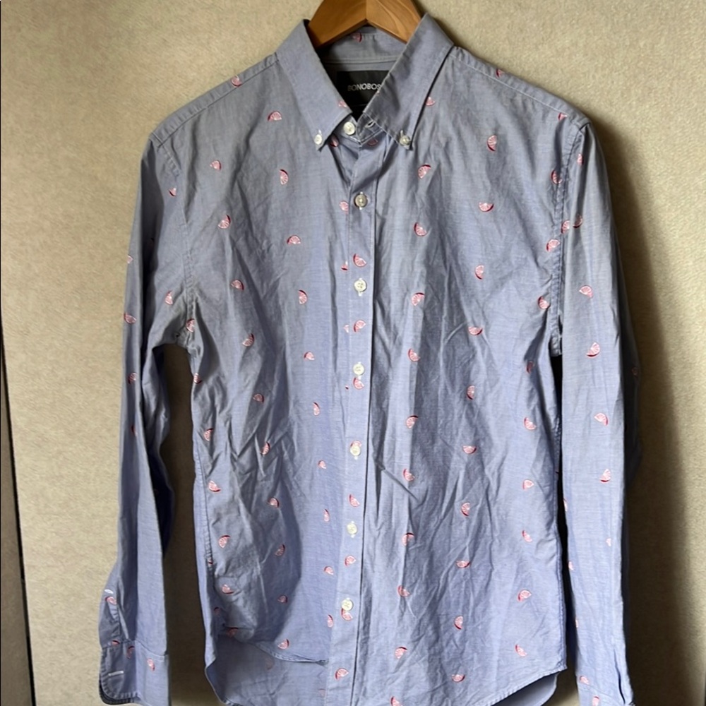 Bonobos Blue and Pink Casual Button Down Shirt